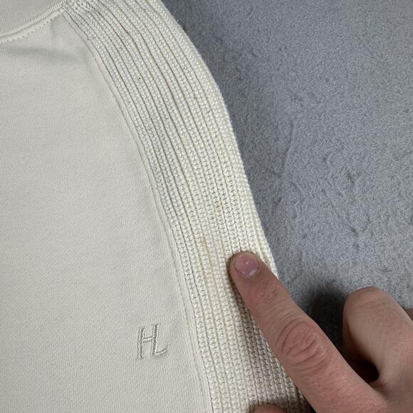 Helmut Lang Jogger Sweatpants Women’s Medium Ivory Cotton Knit Combo L02HW201 - Picture 6 of 16